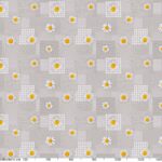 abwaschbare Tischdecke Patchwork Kamille Blumen Grau Wachstuch Wachstuchtischdecke
