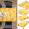 Wachstuchtischdecke Outdoor Tischdecke abwaschbar Gelbe Kamille Blumen Gartentischdecke