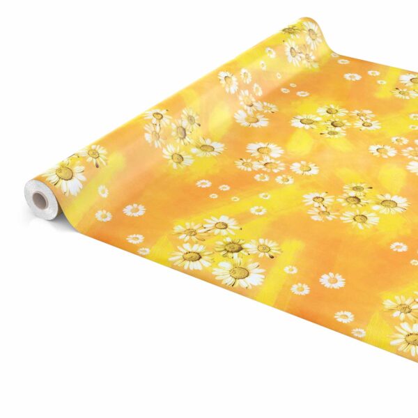 Wachstuchtischdecke Outdoor Tischdecke abwaschbar Gelbe Kamille Blumen Gartentischdecke