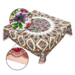 Tischdecke Blumenstrauß Bunt – Frühlingsfarben 136 x 136 cm