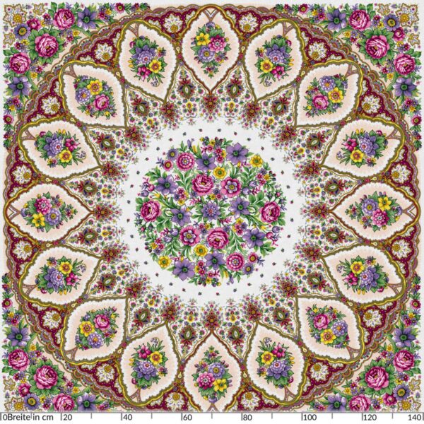 Tischdecke Blumenstrauß Bunt – Frühlingsfarben 136 x 136 cm