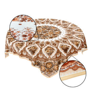 Tischdecke Blumenstrauß Braun Beige 136 x 136 cm