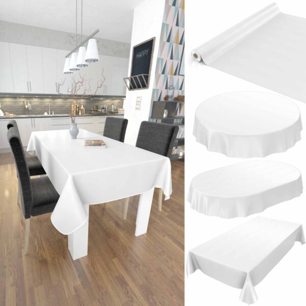 Wachstuch Tischdecke abwaschbar Wachstischdecke Weiß Uni Matt