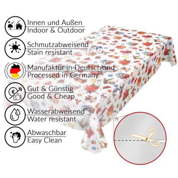 Weihnachtstischdecke abwaschbare Tischdecke Weihnachten Weihnachtskugeln