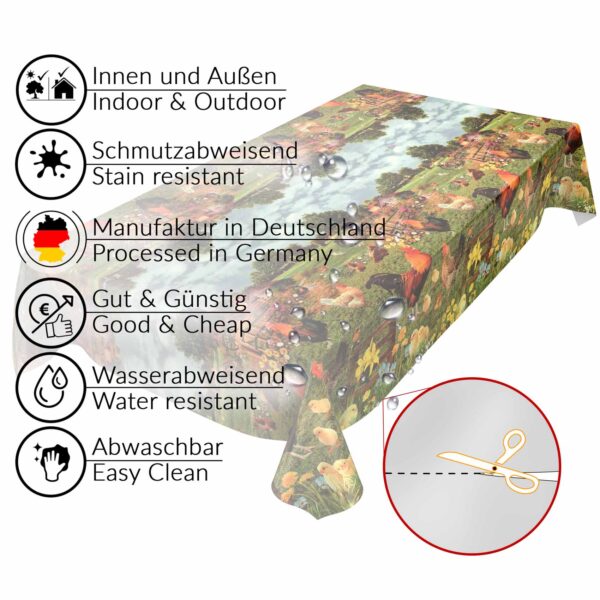 Tischdecke Bauernhof Dorf Land abwischbar Wachstuch Wachstuchtischdecke