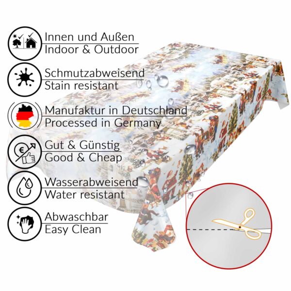 Weihnachtstischdecke abwaschbare Tischdecke Weihnachten Weihnachtsmorgen