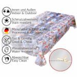 Weihnachtstischdecke Wachstuch Tischdecke abwaschbar Weihnachtsmann Blau