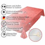 Weihnachtstischdecke Schneeflocken Rot abwaschbar Wachstuch Wachstuchtischdecke