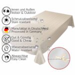 Wachstuchtischdecke Tischdecke abwaschbar Leinenoptik in Beige Wachstuch Gartentischdecke