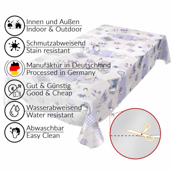 Tischdecke Provance Lavendel Frankreich abwaschbar Wachstuch Wachstuchtischdecke