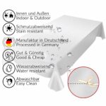 Tischdecke Uni Leinenoptik Grau mit Punkte kleine Dots Tupfen abwaschbar Wachstuch Wachstuchtischdecke