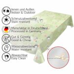 Wachstuch Tischdecke Patchwork Kamille Blumen Grün Tischdecke abwaschbar Wachstischdecke Gartentischdecke