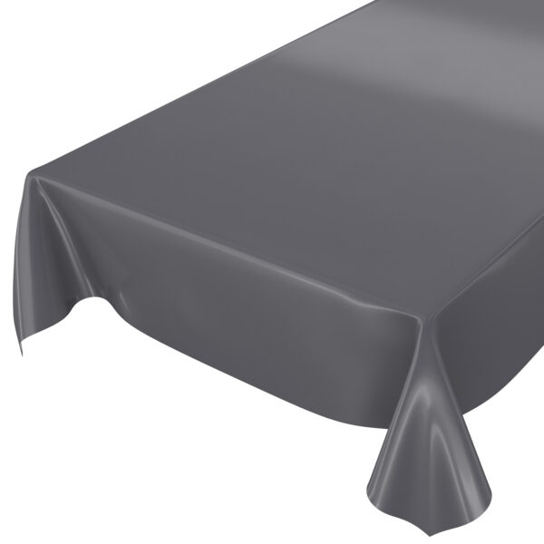 Wachstuch Tischdecke abwaschbare Wachstischdecke Anthrazit Uni Glanz Outdoor Tischdecke