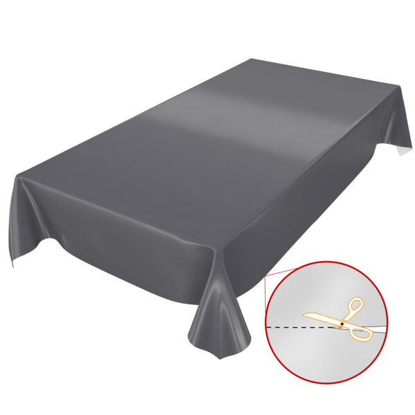 Wachstuch Tischdecke abwaschbare Wachstischdecke Anthrazit Uni Glanz Outdoor Tischdecke