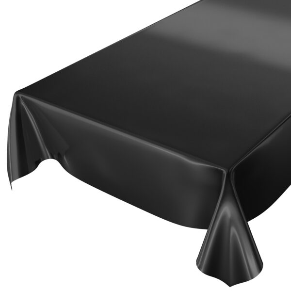 Wachstuchtischdecke Uni Schwarz Einfarbig Glanz abwaschbare Tischdecke Wachstuch Gartentischdecke