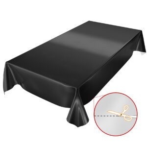 Wachstuchtischdecke Uni Schwarz Einfarbig Glanz abwaschbare Tischdecke Wachstuch Gartentischdecke