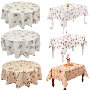Tischdecke abwaschbar Tischtuch Tafeldecke mit Muster Blumen oder Kaffee Polyester viele Größen