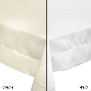 Große Tischdecke abwaschbar mit Saum Polyester Pflegeleicht Wasserabweisend Lotuseffekt