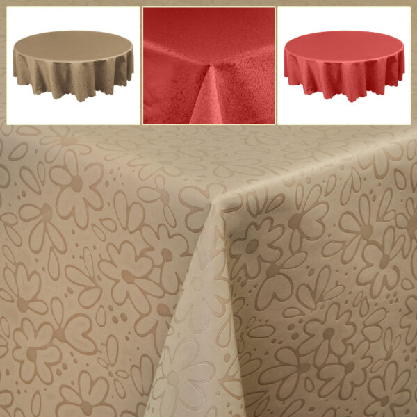Tischdecke abwaschbar Tischwäsche Tafeldecke Textil Polyester mit Reliefdruck waschbar