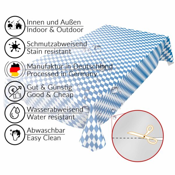 Wachstuchtischdecke abwaschbare Wachstuchstschdecke Bayerische Raute Oktoberfest