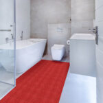 Weichschaummatte Badematte Rot Uni Einfarbig Breite 65cm Meterware Badvorleger