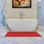 Weichschaummatte Badematte Rot Uni Einfarbig Breite 65cm Meterware Badvorleger