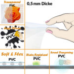 Transparent Tischdecke Tischschutzfolie Glasklarfolie PVC 0,5 mm Stark Meterware