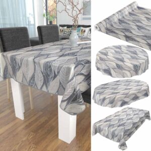 abwaschbare Tischdecke Laub Grau Modern Wachstuch Wachstuchtischdecke