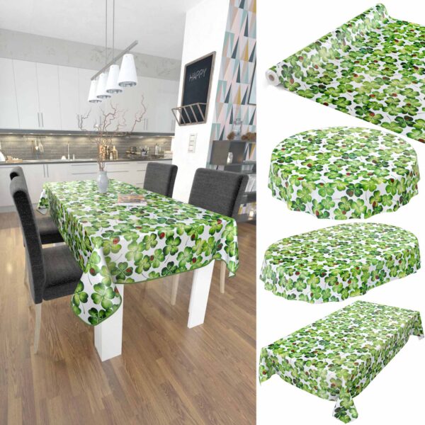 Tischdecke Kleeblatt Frühling Glücksbringer Käfer abwaschbar Wachstuch Wachstuchtischdecke