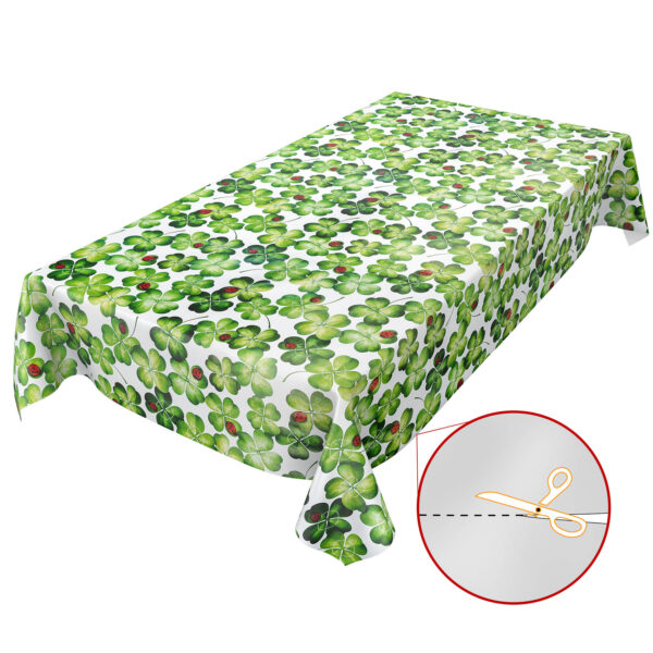Tischdecke Kleeblatt Frühling Glücksbringer Käfer abwaschbar Wachstuch Wachstuchtischdecke