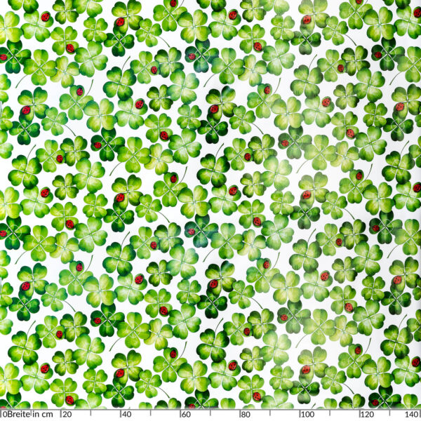 Tischdecke Kleeblatt Frühling Glücksbringer Käfer abwaschbar Wachstuch Wachstuchtischdecke