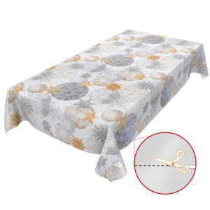 Tischdecke Weihnachten Schneeflocken Silvester Sterne abwischbar Wachstuch Wachstuchtischdecke