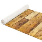 Badematte Badeteppich beige Natur Holz Breite 65cm Weichschaummatte von der Rolle Badvorleger
