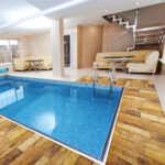 Badematte Badeteppich beige Natur Holz Breite 65cm Weichschaummatte von der Rolle Badvorleger