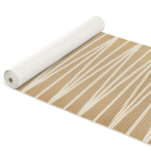 Badematte Badeteppich beige Linien Weichschaummatte von der Rolle Badvorleger