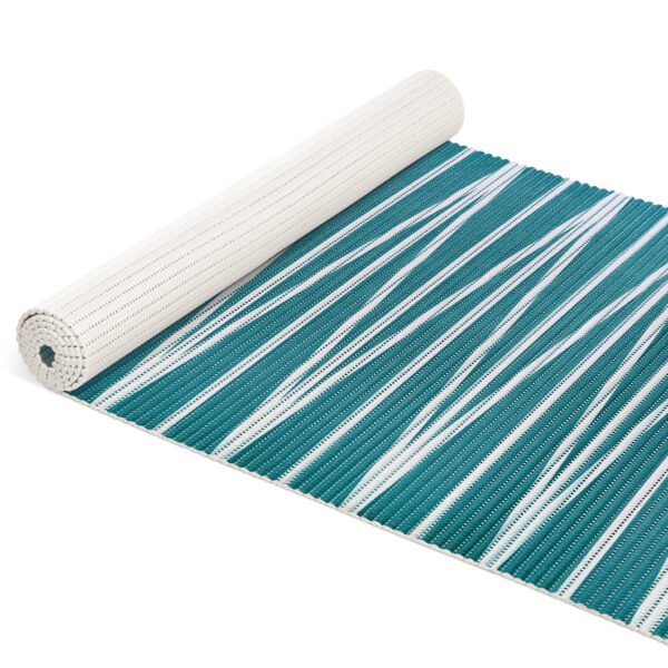 Badematte Badeteppich türkis Linien Weichschaummatte von der Rolle Badvorleger