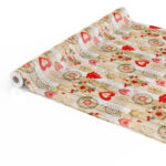 abwaschbare Tischdecke Weihnachten Herz Stern Tanne Rot Wachstuch Wachstuchtischdecke