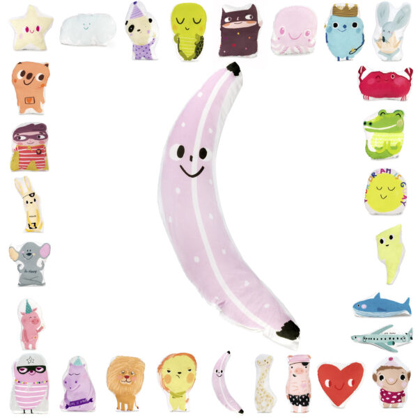 ANRO Anti-Stress Kinder-Kissen zum Schmusen Schlafen und Spielen Banane