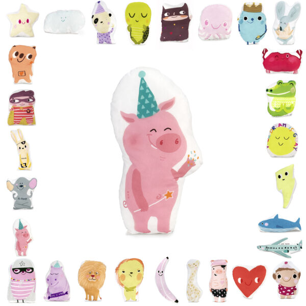 ANRO Anti-Stress Kinder-Kissen zum Schmusen Schlafen und Spielen Partyschwein