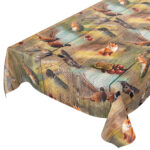Tischdecke Jagt Wild Jäger Motiv Holz Fotoprint abwaschbar Wachstuch Wachstuchtischdecke