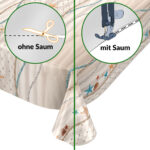 Tischdecke Seestern Fischnetz Sand Strand Beige abwischbar Wachstuch Wachstuchtischdecke
