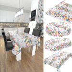 Wachstischdecke Wachstuch Karo Ostern Eier Küken Fotoprint Outdoor Tischdecke abwaschbar Gartentischdecke