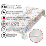 Wachstischdecke Wachstuch Karo Ostern Eier Küken Fotoprint Outdoor Tischdecke abwaschbar Gartentischdecke