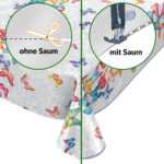 Wachstischdecke Wachstuch Karo Ostern Eier Küken Fotoprint Outdoor Tischdecke abwaschbar Gartentischdecke