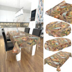 Tischdecke Jagt Wild Jäger Motiv Holz Fotoprint abwaschbar Wachstuch Wachstuchtischdecke