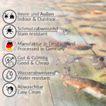 Tischdecke Jagt Wild Jäger Motiv Holz Fotoprint abwaschbar Wachstuch Wachstuchtischdecke