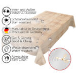 Wachstuch Tischdecke abwaschbar Gartentischdecke Wachstischdecke Holzoptik Beige