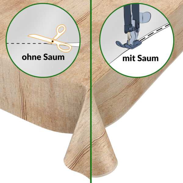 Wachstuch Tischdecke abwaschbar Gartentischdecke Wachstischdecke Holzoptik Beige