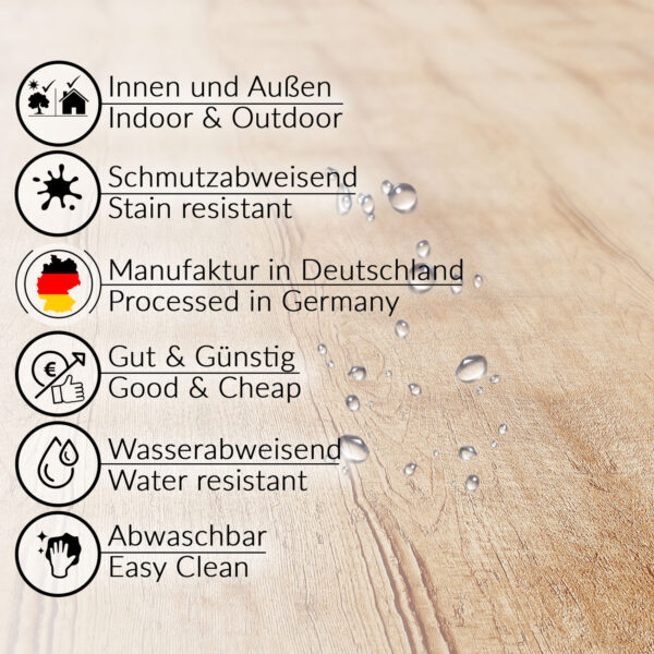 Wachstuch Tischdecke abwaschbar Gartentischdecke Wachstischdecke Holzoptik Beige