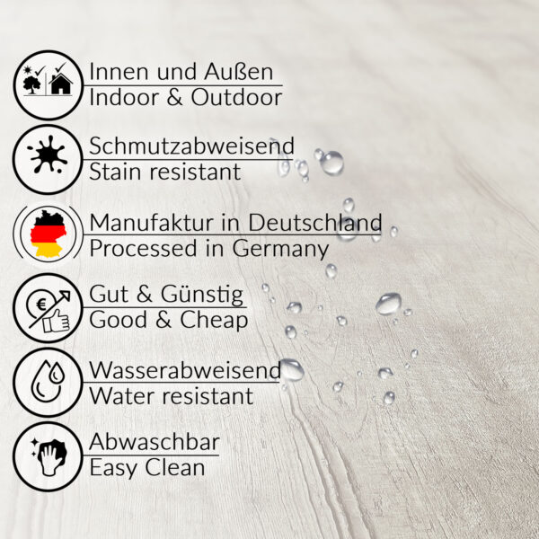 Tischdecke Holzoptik Grau Beige abwischbar Wachstuch Wachstuchtischdecke